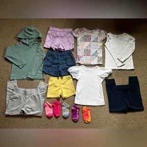 Kids Girls Clothing 4T Set Of 14 Shorts Top Hoodie Leggings Joggers New socks